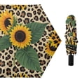 thumbnail image 4 of ALAZA Sunflower in Leopard UPF 50+ Compact Folding Umbrella for Rain Travel Umbrella Packable, 4 of 8