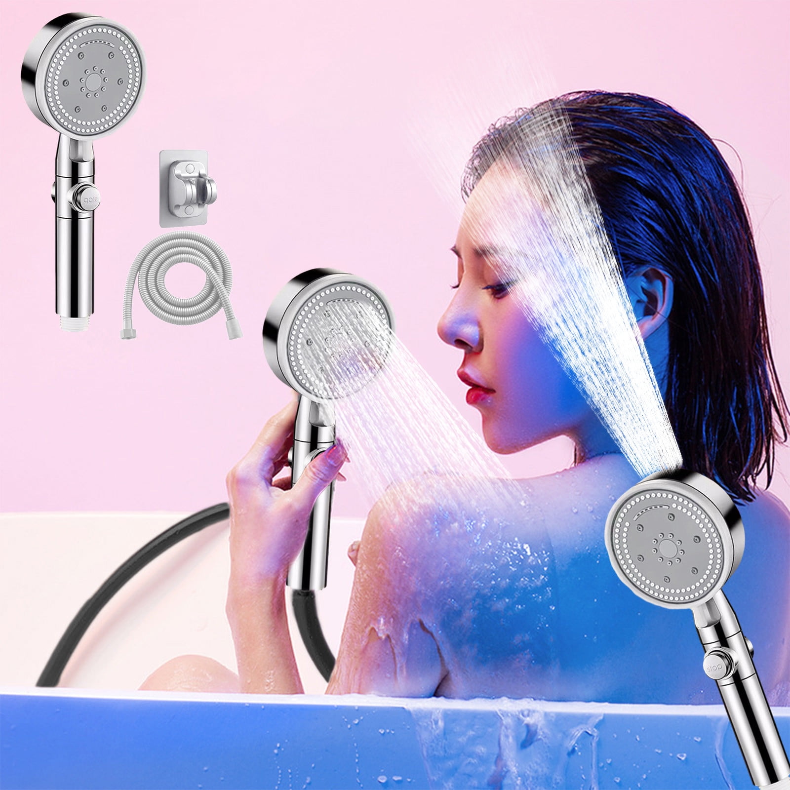 Fufafayo High Pressure Shower Head With Handheld, 8 Spray Modes Rain Showerhead For Full Body Coverage, 78 Inch Long Hose And Adjustable Holder For Bathroom Shower Upgrade