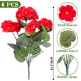 thumbnail image 2 of HKKDKTA 6 Pcs Artificial Geranium Flowers for Outdoor, UV Resistant Fake Silk Geraniums for Planters, Hanging Baskets, Window Boxes, Porch & Patio Decor, 2 of 8