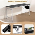 thumbnail image 5 of Ktaxon 63" Wood Computer Desk PC Laptop Table Workstation Study Home Office Furniture, Black, 5 of 16