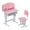 Pink, variant on Thehsnt 2Pcs/Set Kids Desk Chair Set, Height Adjustable Children School Study Table Chair Set with Storage Drawer, Ergonomic Desk Chair with Book Stand, Partition Design (Pink)