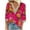 Hot Pink Plus Size Blouse for Women_c, variant on CYMMPU Tunic Tops 3/4 Sleeve Flower Printed Loose Fit Spring Tops Blouses for Women Dressy Casual Fall Fashion Shirts Lace V Neck Business Elegant Work Topss Blue S