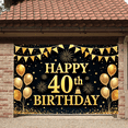 thumbnail image 5 of Golden Theme Happy 40th Birthday Banner Black Background 40th Birthday Display Glittery Design Balloon Decor Birthday Party Backdrop for 40th Birthday Party Adult Gathering Family Celebration, 5 of 8