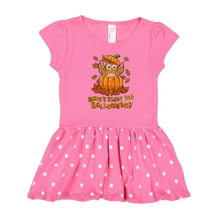 

Inktastic Whoo s Ready for Halloween- Cute Owl in a Pumpkin Gift Toddler Girl Dress