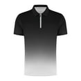 thumbnail image 4 of KIHOUT New Arrivals Summer Mens Shirts, Men Casual Printed Short Sleeve Turn Down Collar Zipper T-Shirt Blouse Tops, Fathers Day Gifts Dark Gray L, 4 of 5