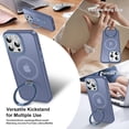 thumbnail image 3 of Magnetic for iPhone 13 Pro Case with Ring Stand, [10 FT Drop Protection] [Velvety Touch] Slim Translucent Matte Back Shockproof Phone Case for iPhone 13 Pro 6.1'', Sierra Blue, 3 of 14