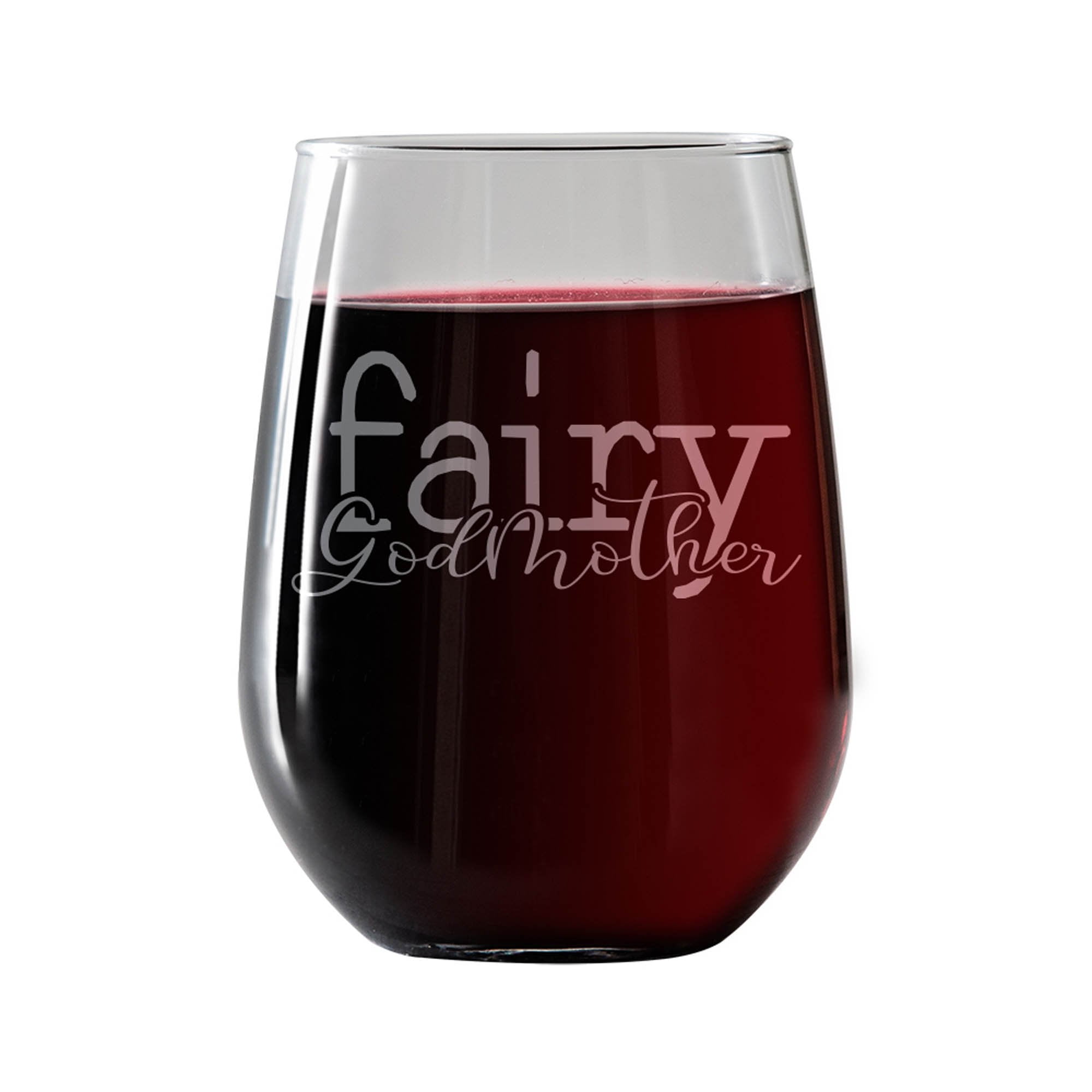Personalized Godmother 17oz Stemless Wine Glass