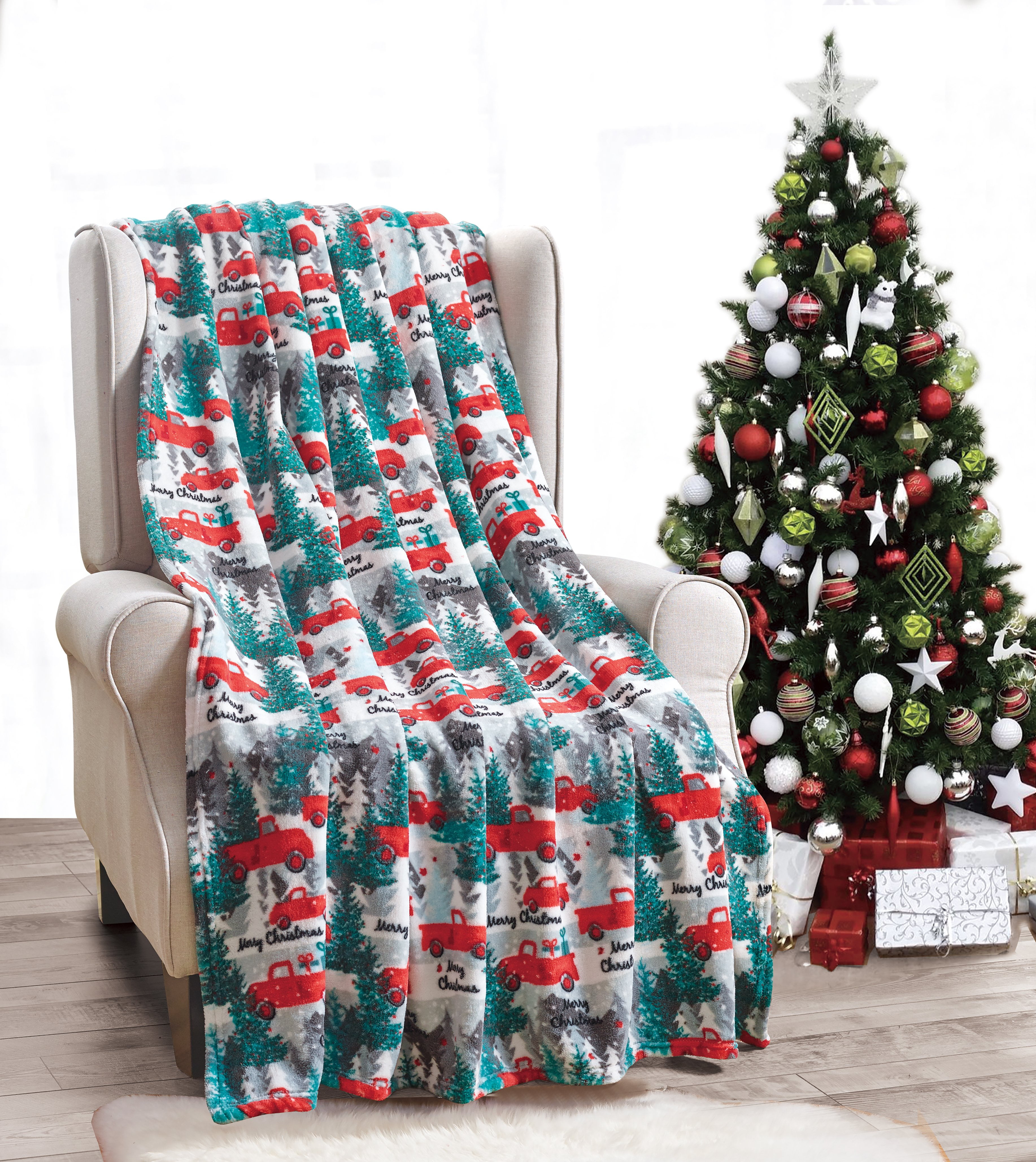 Warm Soft Check Fleece Blanket Sofa Bed Throw Car Dog Pet Red Travel Christmas 