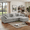 Gray(100" L shaped), variant on Howcool Cloud Couch Modular Sectional Sofa 3 Seat 107" L Shaped Convertible Couch Chenille Thick Cushion with Ottoman, Removable & Washable Cover for Living Room, Dark Gray