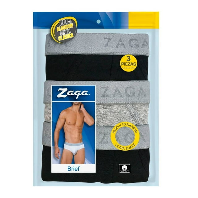 Bikini Zaga para Hombre, Negro 1 Paquete con 3 Piezas Talla CH