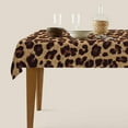 thumbnail image 4 of Leopard Textures Brown Tablecloth 60x84 Inch Rectangular Animal Skin Fur Spots Circle Lifelike Fashion Design Oblong Table Cloth Kitchen Table Decorations for Home Dinner Party, 4 of 6