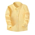 thumbnail image 2 of UACY Boys Linen Button Down Dress Shirt Kids Long Sleeve Shirts Tops School Uniform Shirt for Toddlers Teen (Yellow, 18-24 Months), 2 of 6