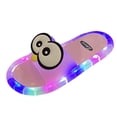 thumbnail image 2 of Samdudou Womens Slide Sandals Open Toe Slip On Flat Slippers Fun LED Light Up Sole Cute Cartoon Penguin Design Novelty Indoor Outdoor House Shoes Casual Footwear, 2 of 7