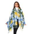 thumbnail image 3 of FORMRS Womens Scarf Winter Soft Long Big Warm Shawls Wrap Tassel Scarves, Light Blue Plaid, 3 of 9