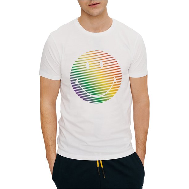 Camiseta gráfica Elevenparis Hombre Ombre Smiley Blanca M