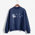 thumbnail image 2 of CEHVOM Femmes Mode Décontractée Imprimé Col Rond Ample Manches Longues Hauts Courts Blouse Chandails Sans Capuche Liquidation, 2 of 5