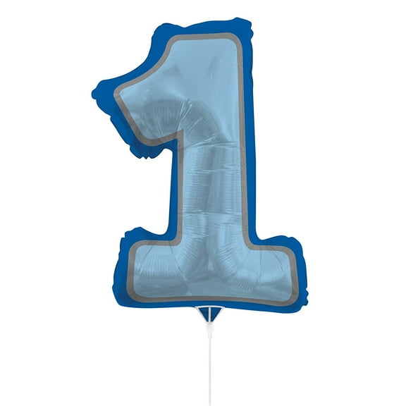XL 30" Blue Number 1 Air Filled Balloon Birthday Party Supplies