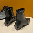 thumbnail image 4 of LOVZFMLL Boots for Women Ankle Chelsea Boots Side Zipper Pointy Toe Slip Resistant Low Block Heel Leather Fall Winter Fashion, 4 of 8