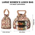 thumbnail image 5 of Pioneer Flower Floral Print Pattern Drawstring Lunch Bag Women - Drawstring Lunch Bag Insulated for Work Office - Stain-Resistant Large Lunchbags for Women with Multi-Pockets, 5 of 6