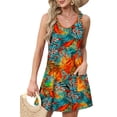 thumbnail image 2 of Qaspx Summer Dresses for Women Beach Sundresses Sleeveless Swimsuit Coverup Dress with Pockets, 2 of 6