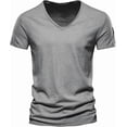 thumbnail image 4 of Krdevn Men's Casual V Neck T Shirts with Zipper Design for Everyday Wear for Summer,S, 4 of 5