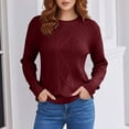 thumbnail image 6 of BLVB Cable Knit Sweaters for Women Cozy Pullover Knit Fall Outfits Long Sleeve Crewneck Cute Winter Clothing, 6 of 7