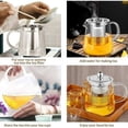thumbnail image 4 of Tetera de vidrio resistente al calor con infusor, mango transparente, perfecta para té y café - (450 ml), 4 of 5