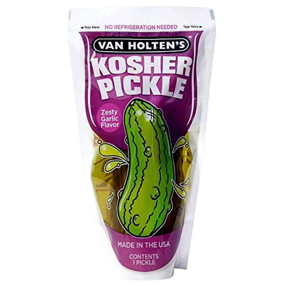 Van Holten's Pickles - Jumbo Kosher Garlic Pickle-In-A-Pouch - 6 Pack
