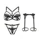 thumbnail image 2 of Gibobby Conjunto Lencería Tanga Y Bralette Ropa Interior Divertida para Mujer, Escote En V Profundo, Encaje Sexy, Vestido Transparente, Vestido para Conjuntos De Lencería(Negro, Talla única), 2 of 5