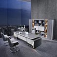 thumbnail image 3 of Vanity Study Desk Organizer Reception Makeup Writing Computer Office Desk Corner Executive Mesas De Computador Modern Furniture My Lux Decor Round, 3 of 12