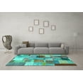 thumbnail image 3 of Ahgly Company Indoor Rectangle Patchwork Turquoise Blue Transitional Area Rugs, 7' x 9', 3 of 4