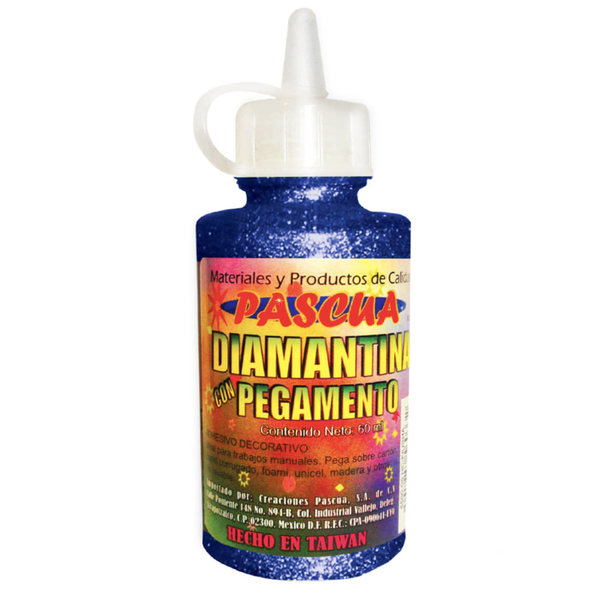 Pegamento Glitter con diamantina PASCUA purpurina 60ML para manualidad, escolar y album de Recortes Tarjeta