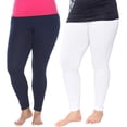 thumbnail image 1 of White Mark Women's 2-Pack Soft Stretchable Leggings, 1 of 2
