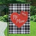 thumbnail image 2 of Be Mine Valentine Garden Flag Buffalo Plaid Heart Outdoor Yard Decor, 2 of 3