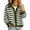 A Army Green, variant on Dqueduo Cardigan Sweaters for Women, Striped Long Sleeve Button Down Knitted Sweater Coat, Casual Lapel Coat