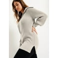 thumbnail image 3 of June + Vie Women's Plus Size Half-Zip Sweater, 3 of 5