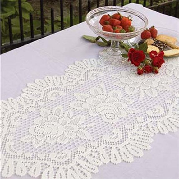 Heritage Lace 56676E 17 x 50 in. Rose Oval Runner