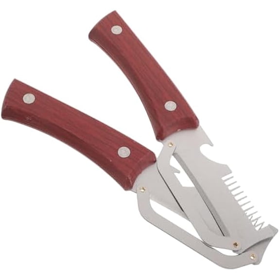 2PCS Vegetable Peeler - Multi-Purpose 3-in-1 Stainless Steel Kitchen Peeler with Bottle Opener & Julienne Cutter for Potatoes Carrots - Wood Handle for Comfortable Grip