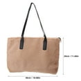 thumbnail image 2 of OFFIGAM Khaki Plush Tote Bag for Women, Lightweight Everyday Organizer, and Stylish Handbag Set, 2 of 8