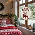 thumbnail image 3 of Welcome Sign for Front Door, Merry Christmas Round Metal Wall Art Wreaths, Beige Xmas Elk Seasonal Winter Holiday Outdoor Indoor Wall Hanging Sign for Porch Decor Housewarming Gifts 11.8 Inch, 3 of 8