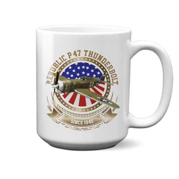 P-47 Thunderbolt Stars and Stripes 15oz Mug