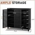 thumbnail image 6 of UBesGoo 45"W Shoe Cabinet with 2 Doors & Adjustable Shelves for 30 Pairs, Tall Large Shoe Storage Rack for Entryway Living Room Closet, Black, 6 of 14