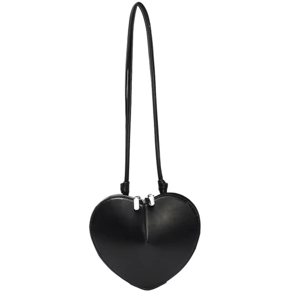 Women Heart Shaped Shoulder Bag Handbag PU Leather Heart Crossbody Bag Ladies Satchel Crossbody Purse