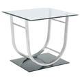 thumbnail image 3 of Danville 3-piece Glass Top Coffee and End Table Set Chrome, 3 of 10