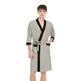 thumbnail image 1 of MintLimit Men's Robe Lightweight Robe 3/4 Sleeves and 2 Pockets Knee Length Bathrobe Soft Sleepwear Loungewear Pajamas Gray XL, 1 of 5