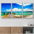 thumbnail image 2 of wall26 Framed Canvas Print Wall Art Set Teal Tropical Ocean Sea Island Paradise Nature Wilderness Photography Realism Rustic Landscape Colorful for Living Room, Bedroom, Office - 16"x24"x3, 2 of 5