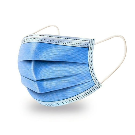 4 in. x 4 in. x 3 in. 3 Ply Disposable Face Mask with Elastic Ear Loop, Personal Respiratory Protection (5 pack)