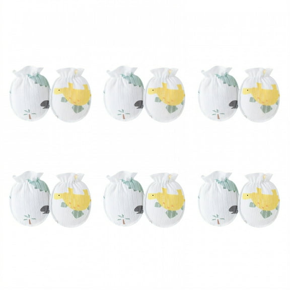 TELOLY 6 Pairs Baby Mittens,Cotton Mittens for Newborn Baby Girls,Baby Mittens 0-6 Months,Style1