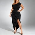 thumbnail image 2 of YuXingFu Plus Size Summer Beach Dresses Mid-Length Square Neckline Plus Size Womens Dress Short Sleeve for Beach Casual Summer Black L, 2 of 6