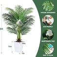 thumbnail image 3 of CUITING Artificial Palm Tree with White Tall Planter  5ft Tall Potted Artificial Silk Palm Tree Plant  Fake Tropical Plant  Home Office Floor Room Decor Plants Indoor Outdoor  Housewarmin, 3 of 9